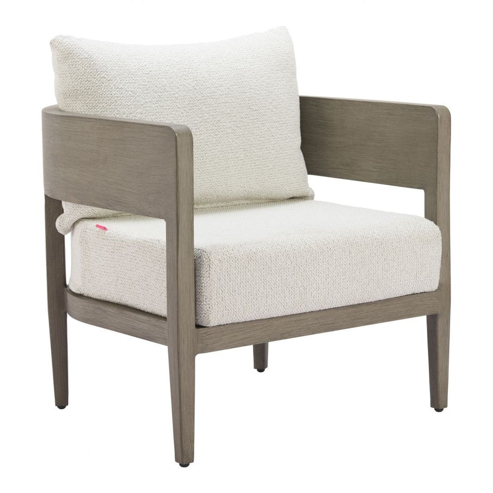 Foret Armchair Zuo 704108 | Outdoor Olefin Fabric, Faux Wood Aluminum | Beige