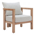 Leto Armchair Zuo 704114 | Outdoor Olefin Fabric, Faux Wood Aluminum | Gray
