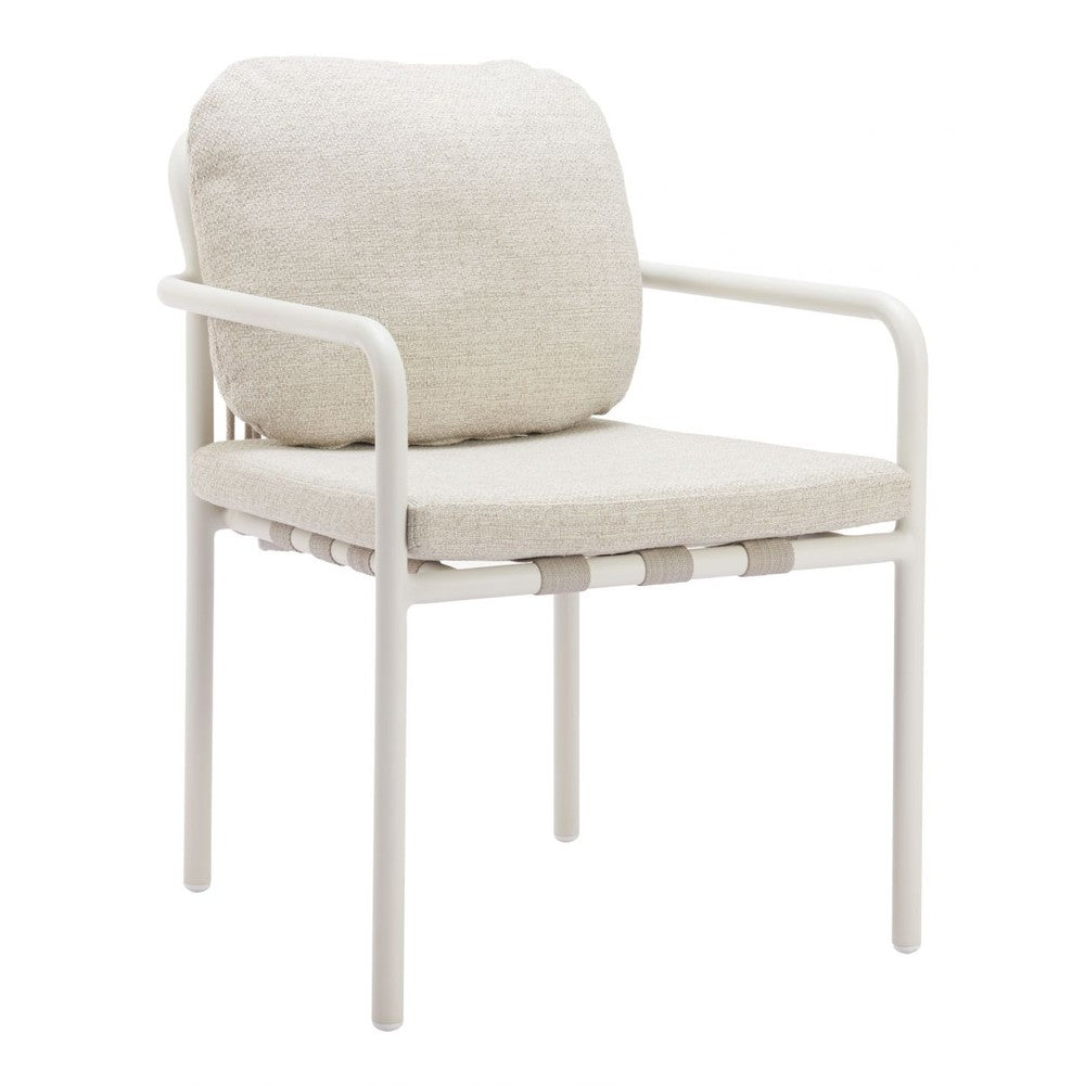 Aite Dining Chair Zuo 704121 | Outdoor Olefin Fabric, Powder, Coated Aluminum | Beige