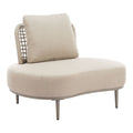 Ruhe Accent Chair Zuo 704124 | Outdoor Olefin Fabric, Powder Coated, Aluminum, Synthetic Rattan Weave | Beige