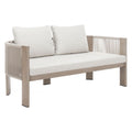 Rebel Sofa Zuo 704127 | Outdoor Olefin Fabric, Faux Wood, Aluminum, Outdoor Polyester Fabric, Powder Coated Aluminum | Beige