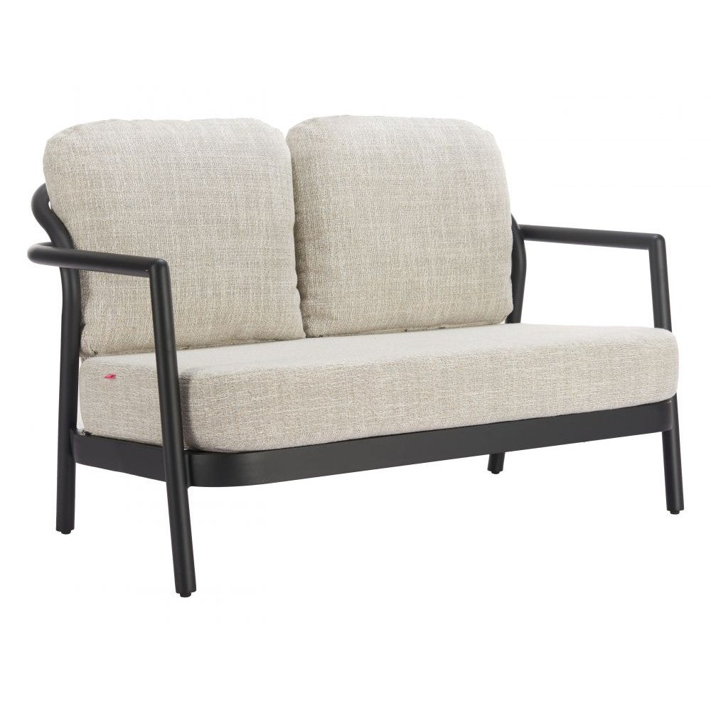Rein Loveseat Zuo 704129 | Outdoor Olefin Fabric, Powder, Coated Aluminum | Beige