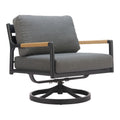 Koleso Swivel Chair Zuo 704141 | Outdoor Polyester Fabric, Powder Coated, Aluminum, Faux Wood Aluminum | Gray