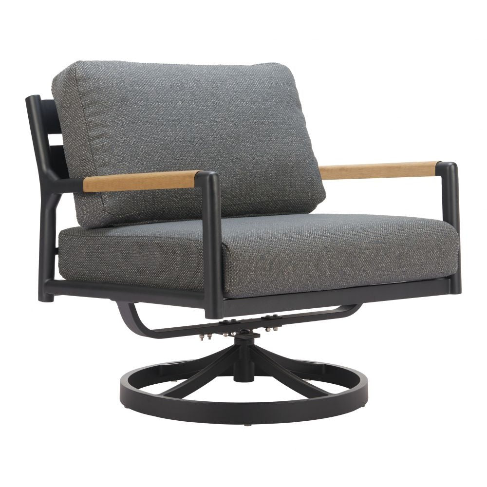Koleso Swivel Chair Zuo 704141 | Outdoor Polyester Fabric, Powder Coated, Aluminum, Faux Wood Aluminum | Gray