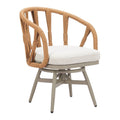Safal Swivel Dining Chair Zuo 704142 | Outdoor Polyester Fabric, Powder Coated, Aluminum, Synthetic Rattan Weave | Multicolor