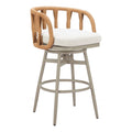 Safal Swivel Barstool Zuo 704143 | Outdoor Polyester Fabric, Powder Coated, Aluminum, Synthetic Rattan Weave | Multicolor