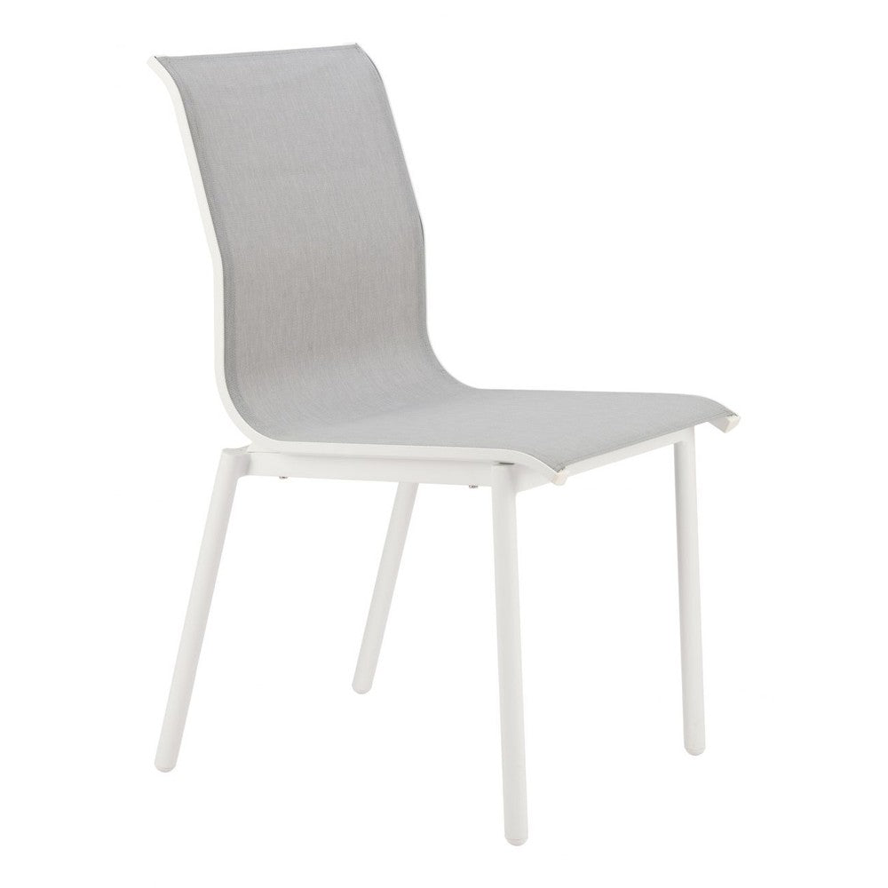 Naji Dining Chair Zuo 704144 | Powder Coated Aluminum, Textilene | Gray