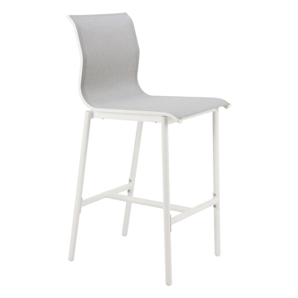 Naji Barstool Zuo 704145 | Powder Coated Aluminum, Textilene | Gray