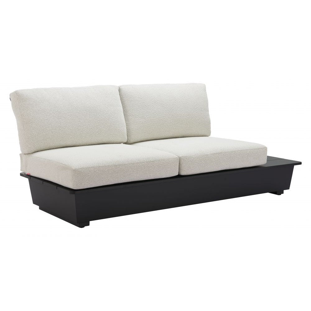 Tien Rhf Loveseat Zuo 704160 | Outdoor Olefin Fabric, Powder, Coated Aluminum | Beige