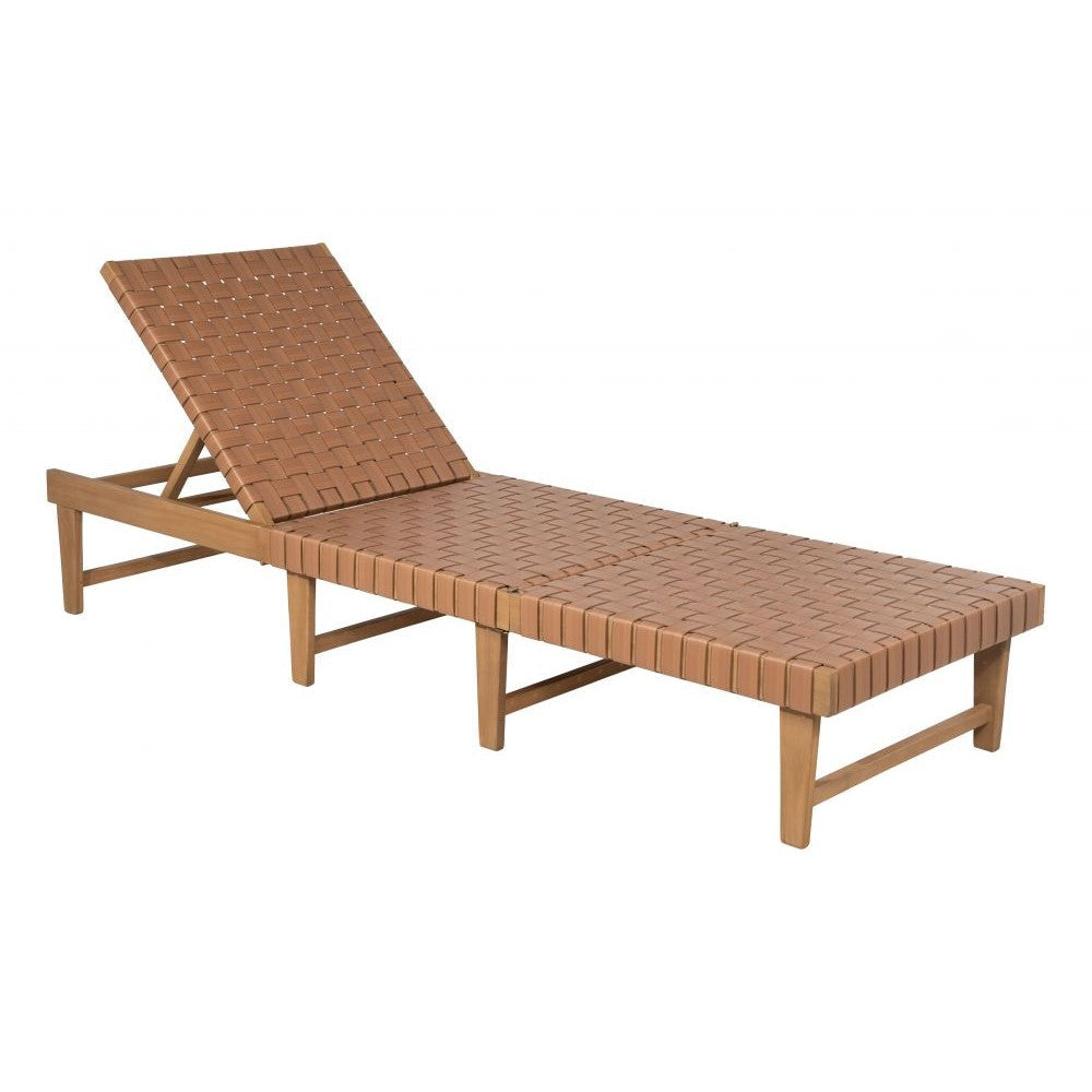 Breath Chaise Lounge Zuo 704162 | Solid Acacia Wood, Synthetic Rattan Weave | Brown