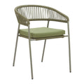 Skye Dining Chair Zuo 704163 | Outdoor Olefin Fabric, Powder Coated, Steel, Synthetic Rattan Weave | Green