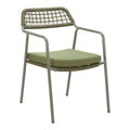 Rio Dining Chair Zuo 704167 | Outdoor Olefin Fabric, Powder Coated, Steel, Synthetic Rattan Weave | Green