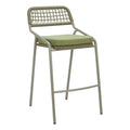 Rio Barstool Zuo 704169 | Outdoor Olefin Fabric, Powder Coated, Steel, Synthetic Rattan Weave | Green
