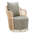 Lanai Swivel Chair Zuo 704174 | Outdoor Olefin Fabric, Powder Coated, Aluminum, Synthetic Rattan Weave | Multicolor