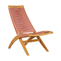 Rova Lounge Chair Zuo 704178 | Solid Acacia Wood, Synthetic, Rattan Weave Nylon | Terracotta