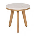 Siro Side Table Zuo 704179 | Laminated Travertine, Solid Acacia Wood | Natural