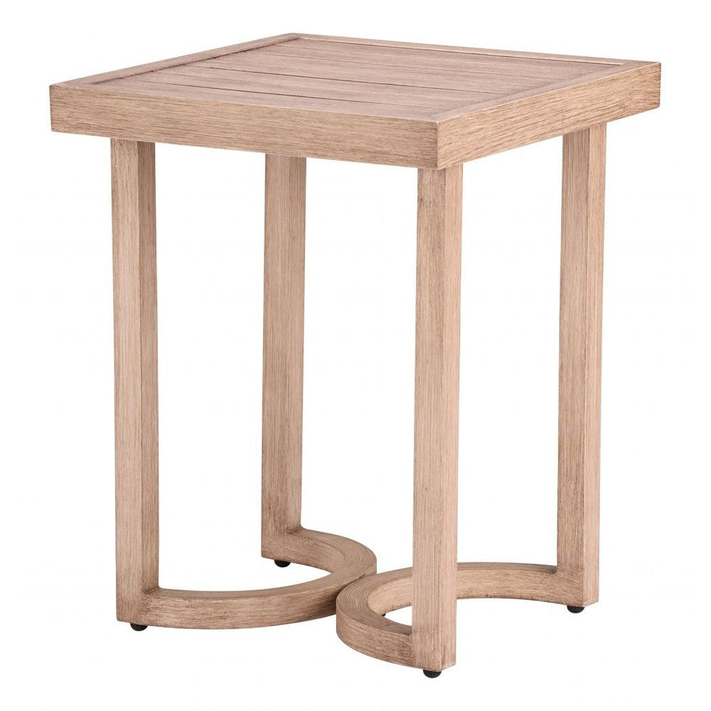 Leto Side Table Zuo 704206 | Faux Wood Aluminum | Brown