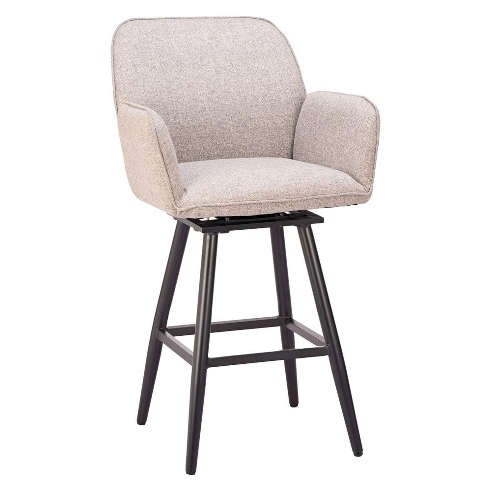 Sieve Swivel Barstool Zuo 704214 | Outdoor Olefin Fabric, Powder, Coated Aluminum | Beige