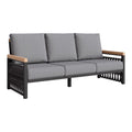 Naru Sofa Zuo 704226 | Outdoor Polyester Fabric, Powder Coated, Aluminum, Faux Wood Aluminum | Gray