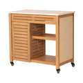 Valtan Bar Cart Zuo 704227 | Concrete, Solid Acacia Wood, Textilene, Powder Coated Steel | Natural