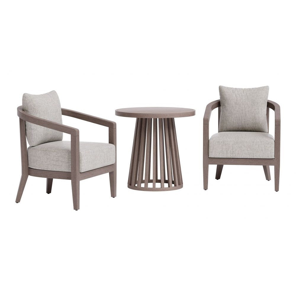 Viola Patio Seating Set Zuo 704301 | Outdoor Polyester Fabric, Solid Eucalyptus Wood | Brown