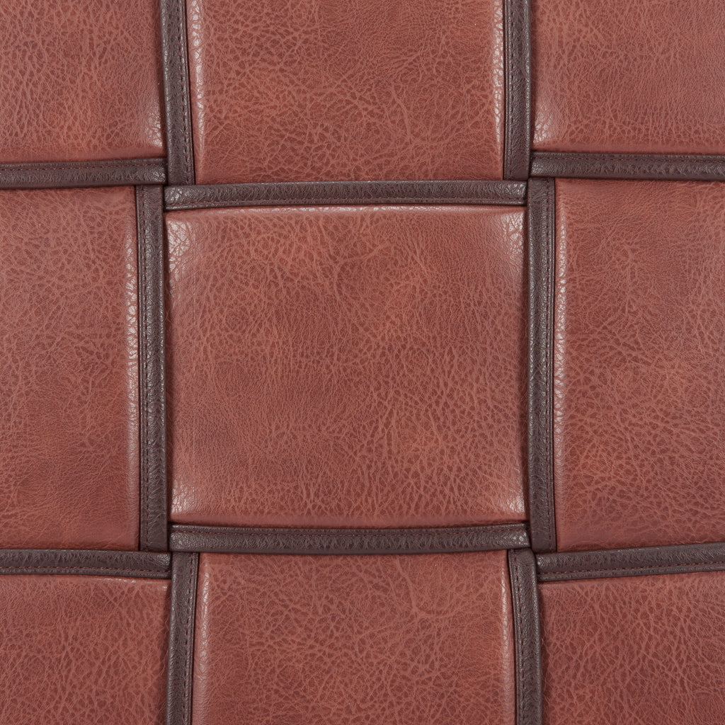 ZUO Zare Ottoman — Brown Faux Leather Cube, 330 lb Capacity, No Assembly Required