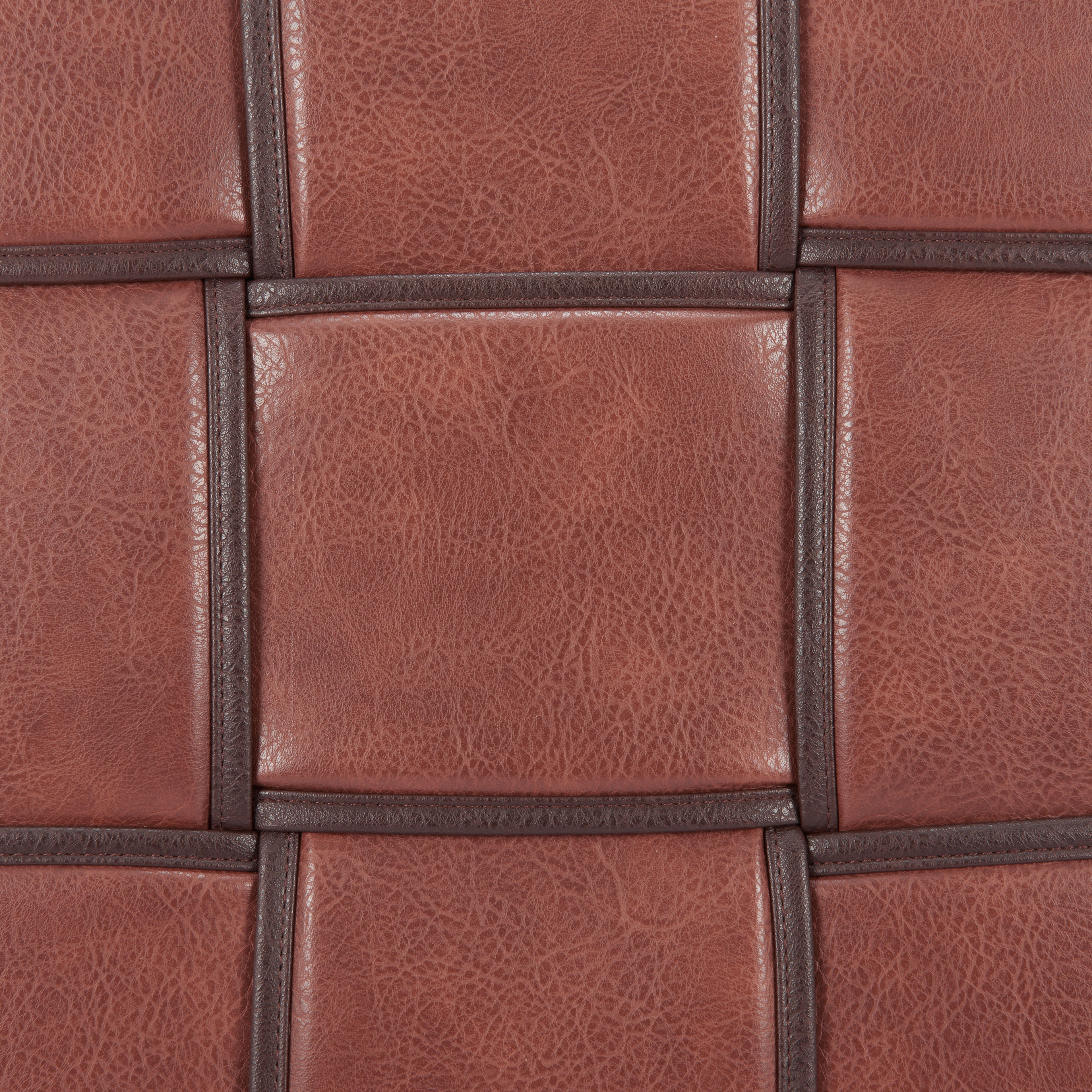 ZUO Zare Ottoman — Brown Faux Leather Cube, 330 lb Capacity, No Assembly Required