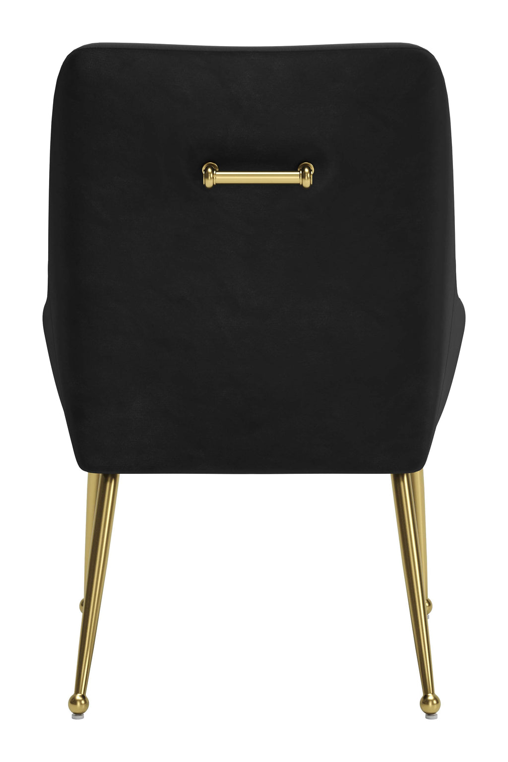 ZUO Maxine Dining Chair — Black Velvet, Gold Powder Coated Steel Legs, 330 lb Capacity