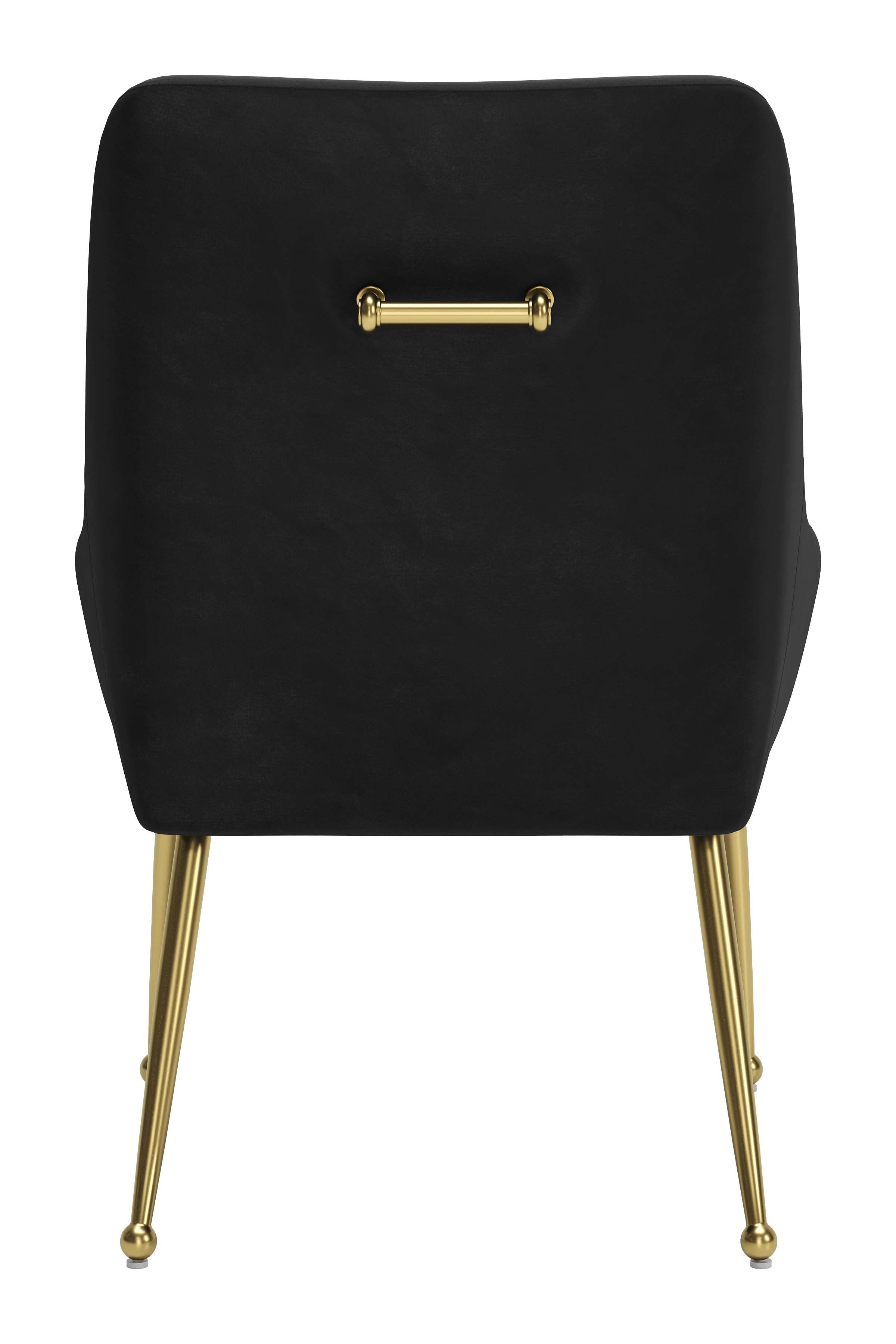 ZUO Maxine Dining Chair — Black Velvet, Gold Powder Coated Steel Legs, 330 lb Capacity