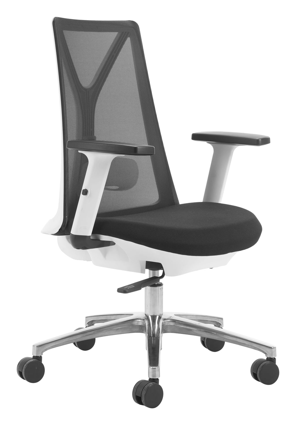ZUO Hasso Mesh Office Chair — Black, Adjustable Height & Armrests, Chrome Base, 285 lb Capacity