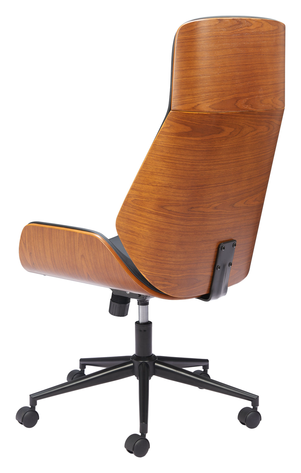 ZUO Flex High Back Office Chair — Black Faux Leather, Adjustable Height, 330 lb Capacity