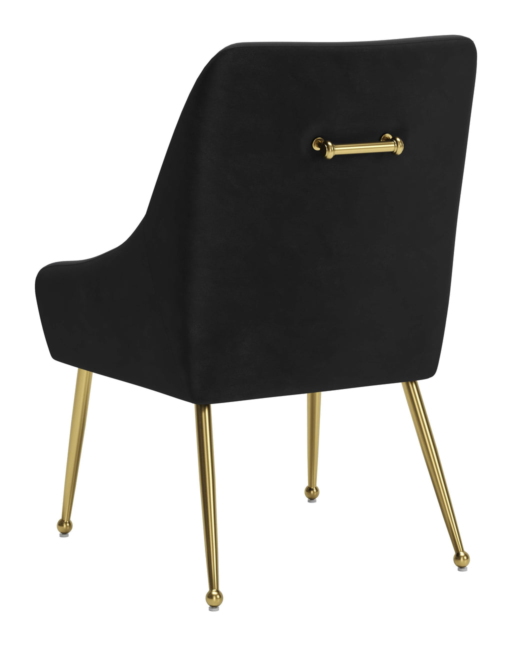 ZUO Maxine Dining Chair — Black Velvet, Gold Powder Coated Steel Legs, 330 lb Capacity