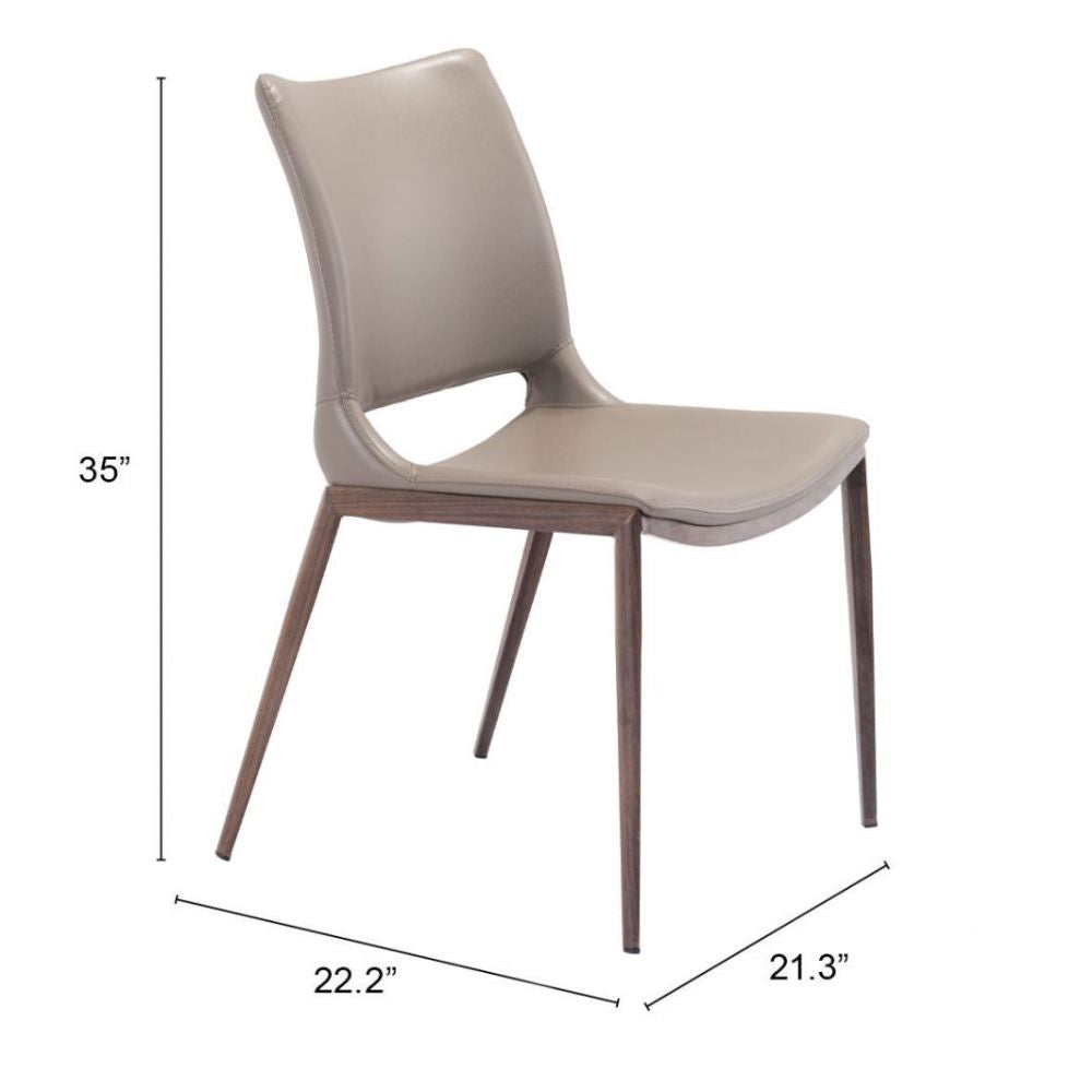 CHAIR ZUO ACE 101282  | Dining Chair | Brown | Walnut | 100% Polyurethane | Faux Leather | Inside | Use Interior Department Room Department Accommodation Studio Decoration Interiors Home Habitacion Dinner Room
