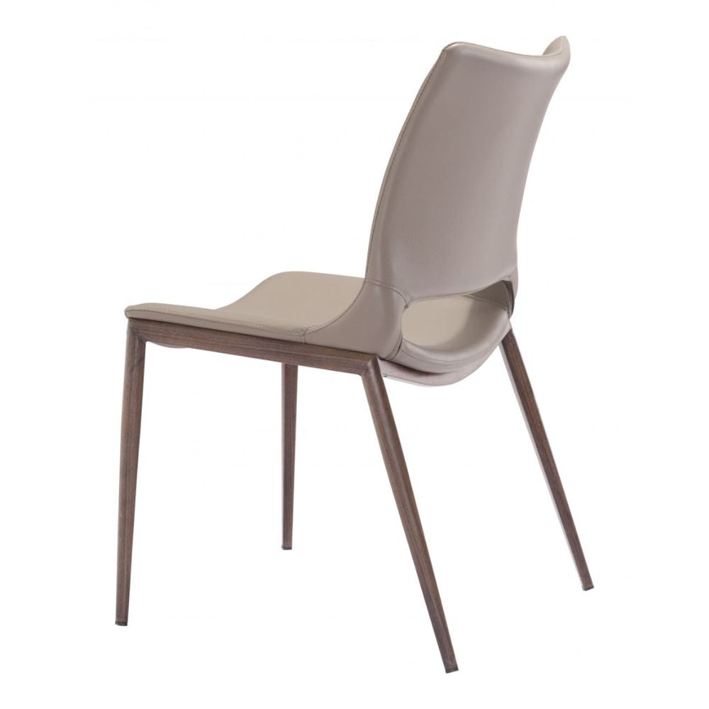 CHAIR ZUO ACE 101282  | Dining Chair | Brown | Walnut | 100% Polyurethane | Faux Leather | Inside | Use Interior Department Room Department Accommodation Studio Decoration Interiors Home Habitacion Dinner Room