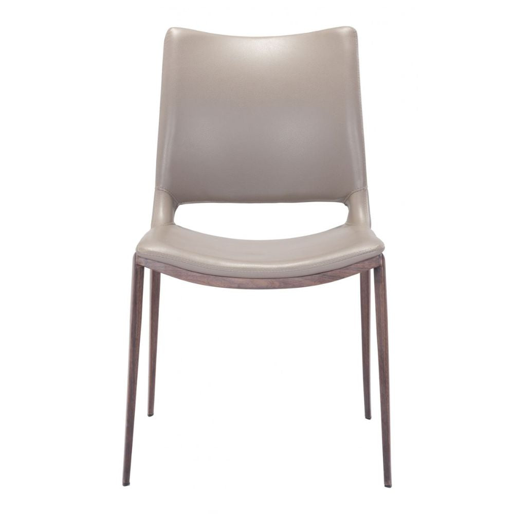 CHAIR ZUO ACE 101282  | Dining Chair | Brown | Walnut | 100% Polyurethane | Faux Leather | Inside | Use Interior Department Room Department Accommodation Studio Decoration Interiors Home Habitacion Dinner Room