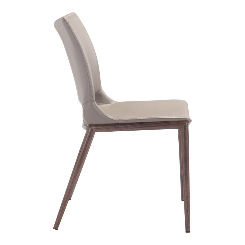 CHAIR ZUO ACE 101282  | Dining Chair | Brown | Walnut | 100% Polyurethane | Faux Leather | Inside | Use Interior Department Room Department Accommodation Studio Decoration Interiors Home Habitacion Dinner Room