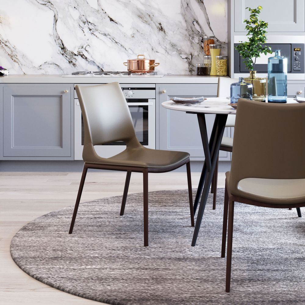 CHAIR ZUO ACE 101282  | Dining Chair | Brown | Walnut | 100% Polyurethane | Faux Leather | Inside | Use Interior Department Room Department Accommodation Studio Decoration Interiors Home Habitacion Dinner Room Set