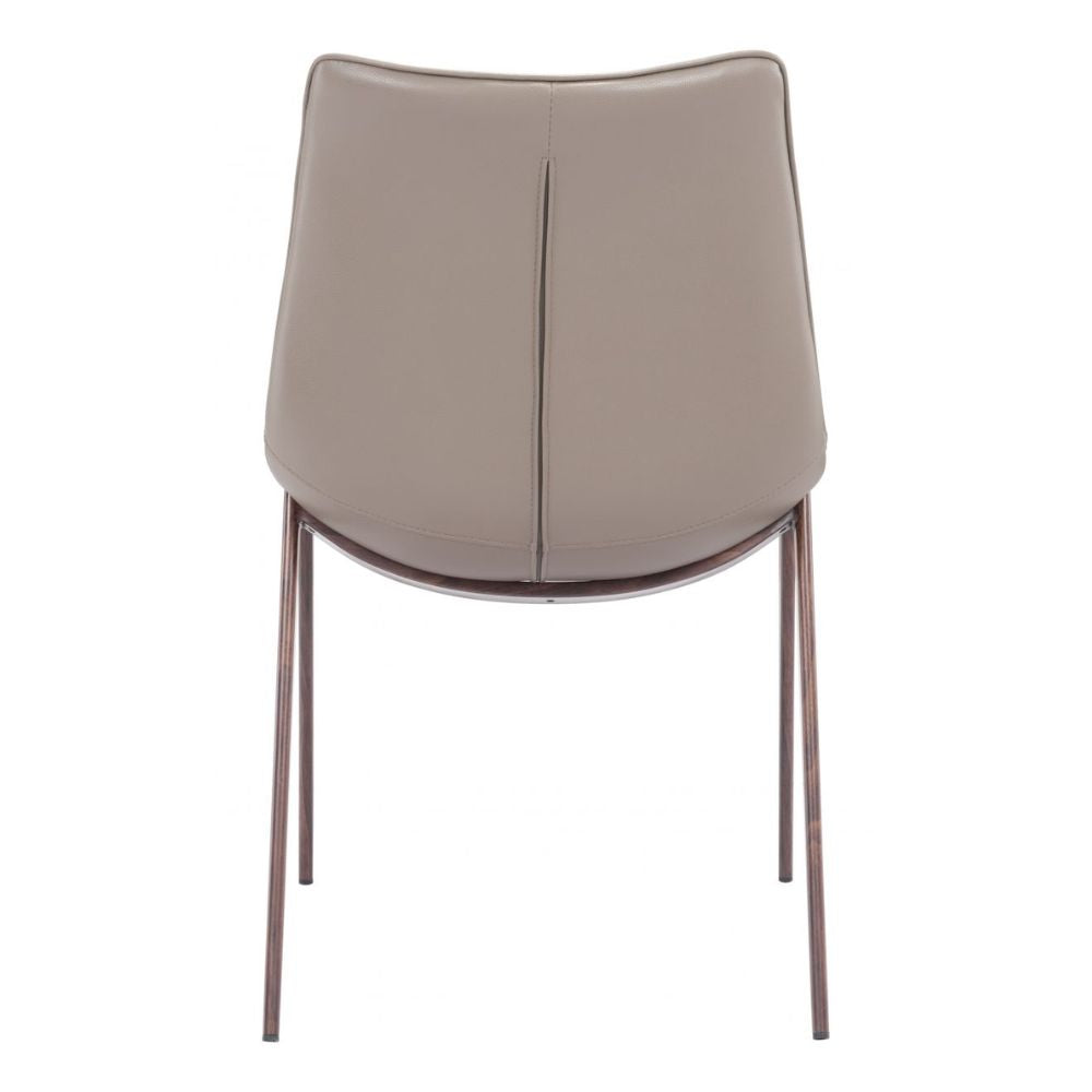 CHAIR ZUO MAGNUS 101272 | Dining Chair | Brown & Walnut | 100% Polyurethane | Faux Leather | Inside | Use Interior Department Room Department Accommodation Studio Decoration Interiors Home Habitacion Dinner Room
