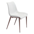 CHAIR ZUO MAGNUS 101273 | Dining Chair | Walnut | White | 100% Polyurethane | Faux Leather | Inside | Use Interior Department Room Department Accommodation Studio Decoration Interiors Home Habitacion Dinner Room