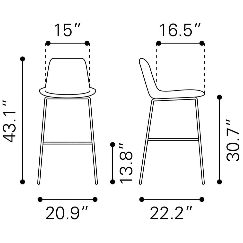 STOOL BYRON ZUO 101773 | Barstool for Kitchen and Dining | White Black | 100%Polyurethane | Faux Leathert | Inside | Bar Restaurant Cafetería Food Court Bar Breakfast Kitchen Bistro Office Space