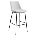 STOOL BYRON ZUO 101773 | Barstool for Kitchen and Dining | White Black | 100%Polyurethane | Faux Leathert | Inside | Bar Restaurant Cafetería Food Court Bar Breakfast Kitchen Bistro Office Space
