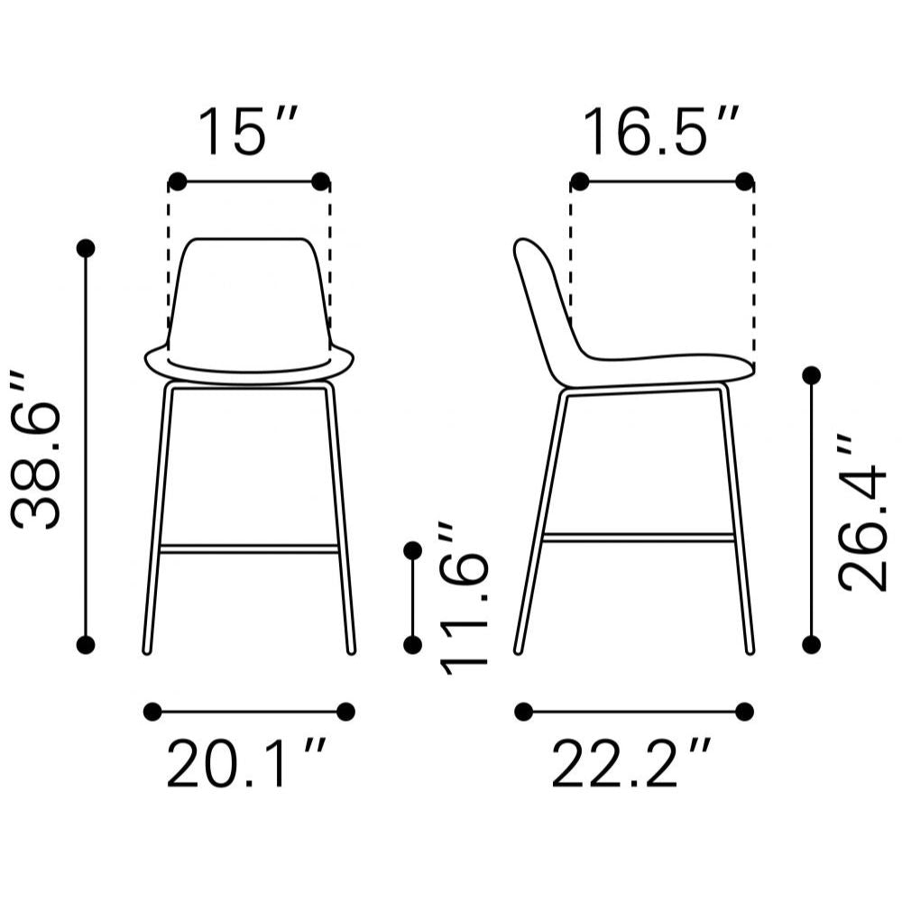 STOOL BYRON ZUO 101776 | Counter Stool for Kitchen and Dining | White Black | 100%Polyurethane | Faux Leathert | Inside | Bar Restaurant Cafetería Food Court Bar Breakfast Kitchen Bistro Office Space