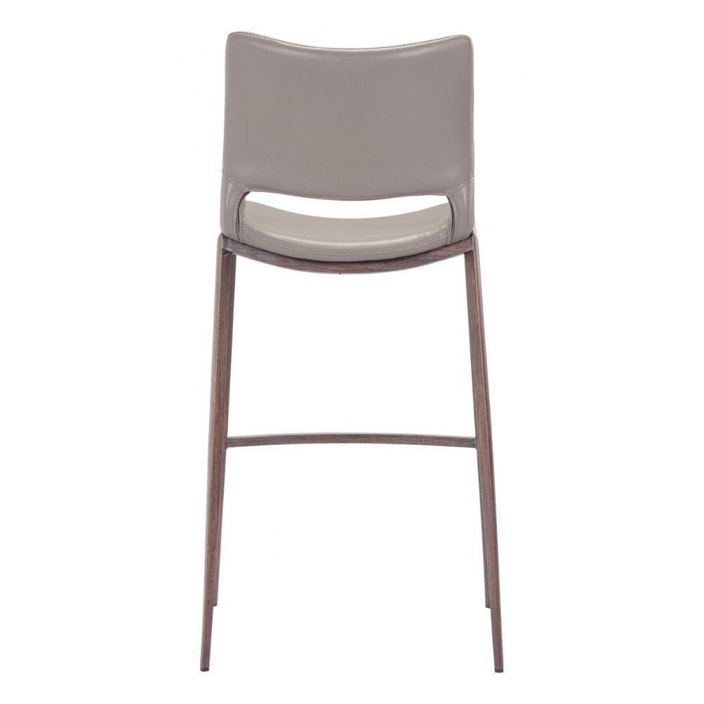 STOOL ZUO ACE 101286 | Comercial Barstool | Brown Walnut | 100% Polyurethane | Faux Leather | Inside | Bar Restaurant Cafetería Food Court Bar Breakfast Kitchen Bistro