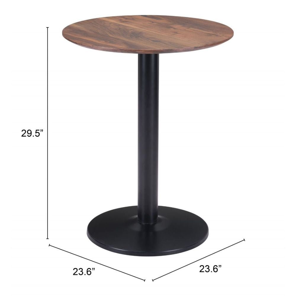 TABLE ZUO BISTRO 101740 | Alto Bistro | Black Brown | Faux Wood MDF | Powder Coated Steel | Inside | Kitchen Living Room Office Bar Area
