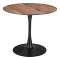 TABLE ZUO OPUS 101567 | Dining Table | Brown Black | Faux Wood MDF | Powder Coated Steel | Inside | Kitchen Living Room Office Bar Area